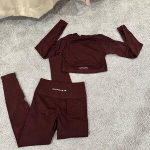 Alphalete long sleeve maroon set